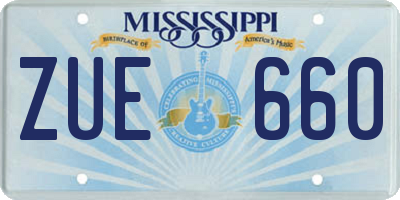 MS license plate ZUE660