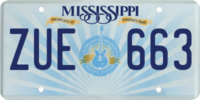 MS license plate ZUE663