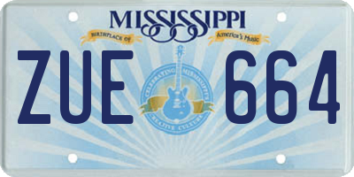 MS license plate ZUE664