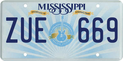 MS license plate ZUE669