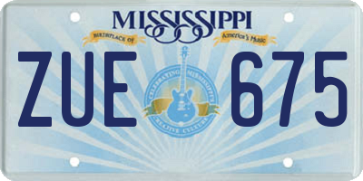 MS license plate ZUE675
