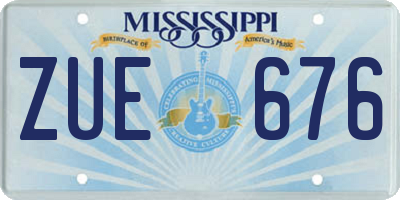 MS license plate ZUE676