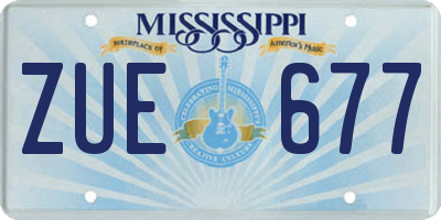 MS license plate ZUE677