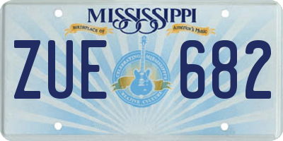 MS license plate ZUE682