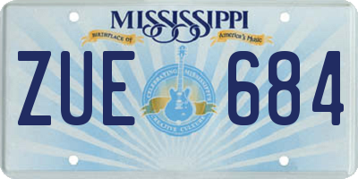 MS license plate ZUE684