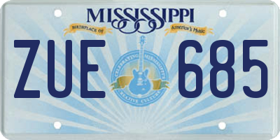 MS license plate ZUE685