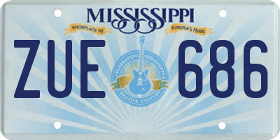 MS license plate ZUE686
