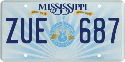 MS license plate ZUE687