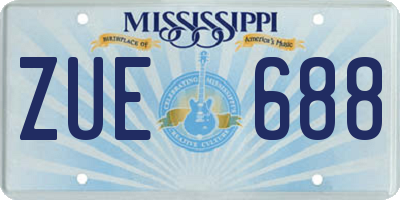 MS license plate ZUE688