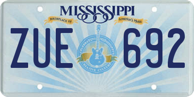 MS license plate ZUE692