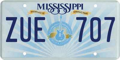 MS license plate ZUE707
