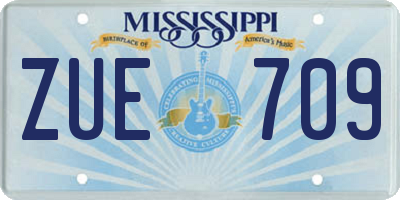 MS license plate ZUE709