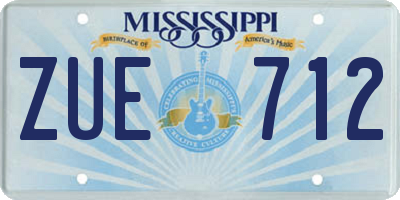 MS license plate ZUE712