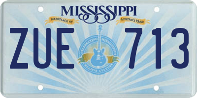 MS license plate ZUE713
