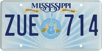 MS license plate ZUE714