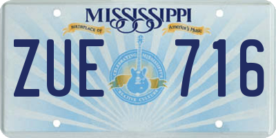 MS license plate ZUE716