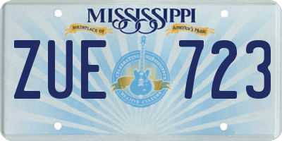 MS license plate ZUE723