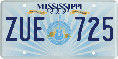 MS license plate ZUE725