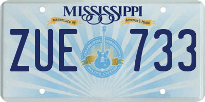 MS license plate ZUE733