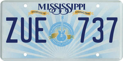 MS license plate ZUE737