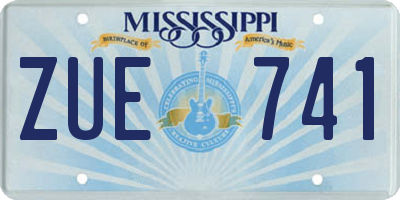 MS license plate ZUE741
