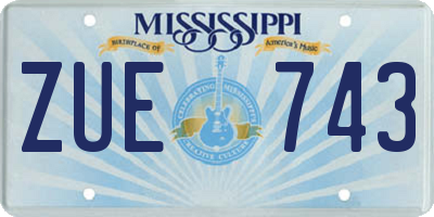 MS license plate ZUE743