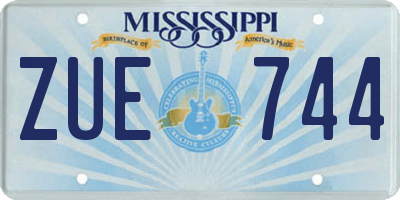 MS license plate ZUE744