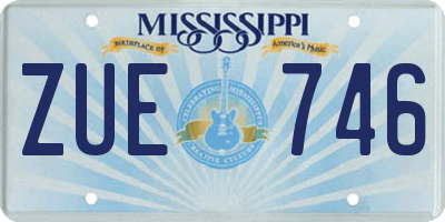 MS license plate ZUE746
