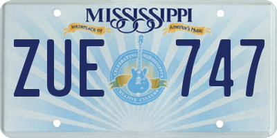 MS license plate ZUE747