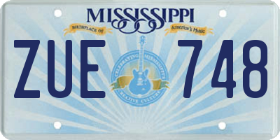 MS license plate ZUE748