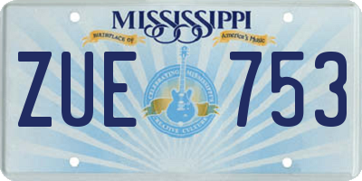 MS license plate ZUE753