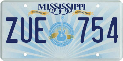 MS license plate ZUE754