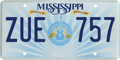 MS license plate ZUE757