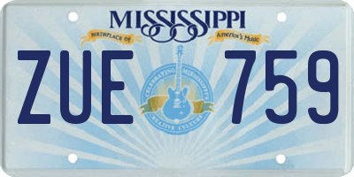 MS license plate ZUE759