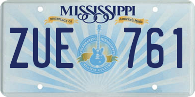 MS license plate ZUE761