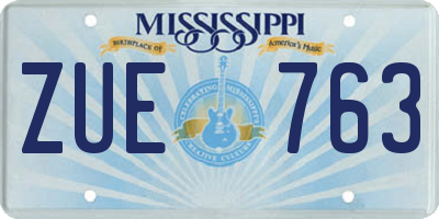 MS license plate ZUE763