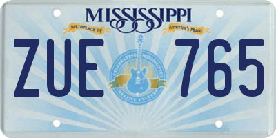 MS license plate ZUE765