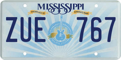 MS license plate ZUE767