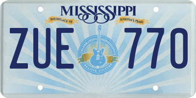 MS license plate ZUE770