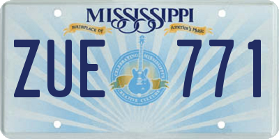 MS license plate ZUE771