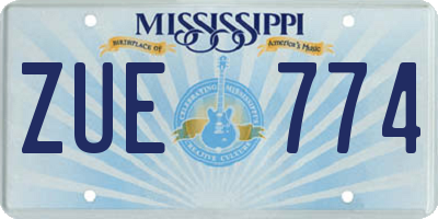 MS license plate ZUE774