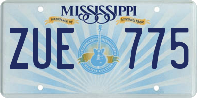 MS license plate ZUE775