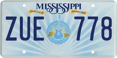 MS license plate ZUE778