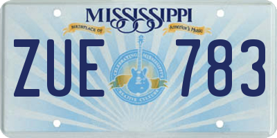 MS license plate ZUE783