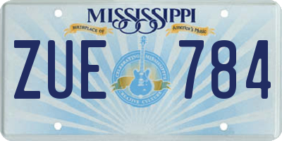 MS license plate ZUE784