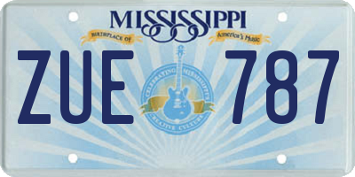 MS license plate ZUE787