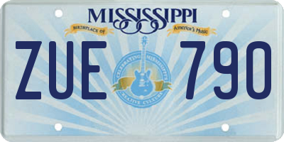 MS license plate ZUE790