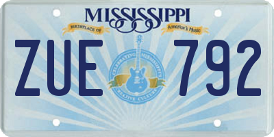 MS license plate ZUE792