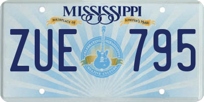 MS license plate ZUE795