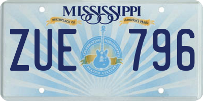 MS license plate ZUE796